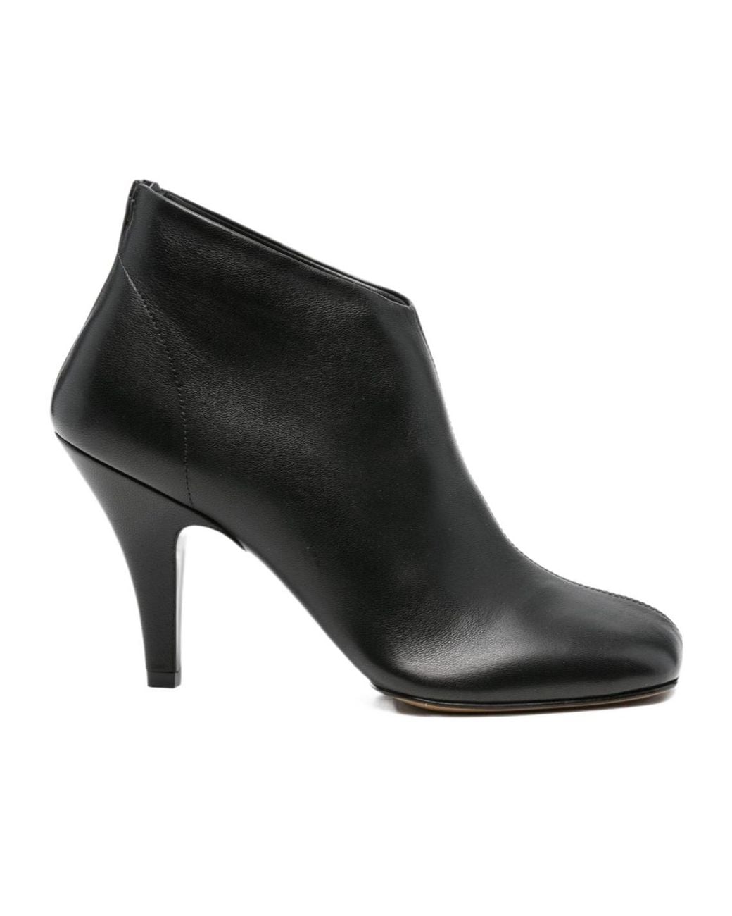 Phoebe Philo Black Square Toe Ankle Boots