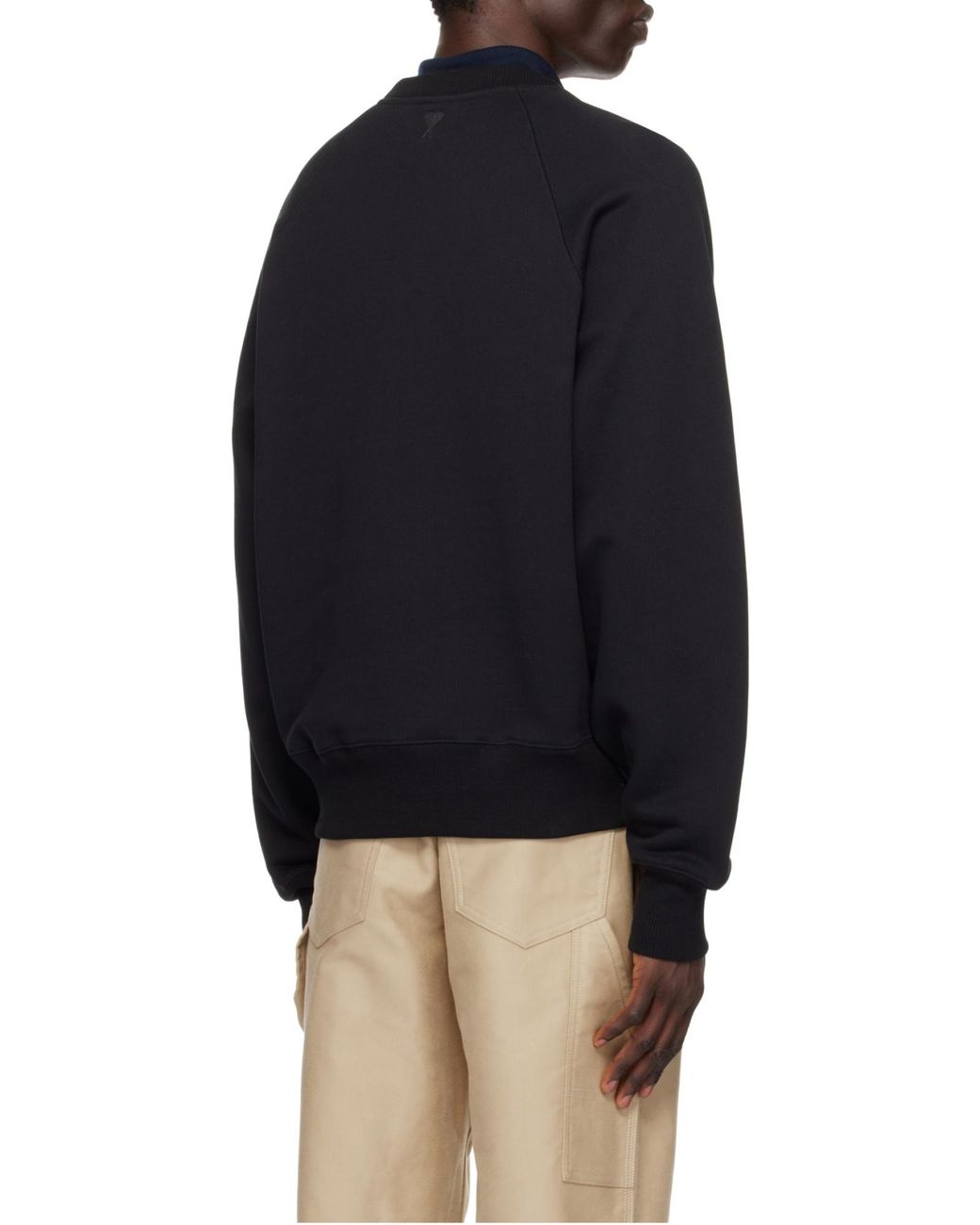 AMI Blue Logo Printed Crewneck Sweatshirt for men