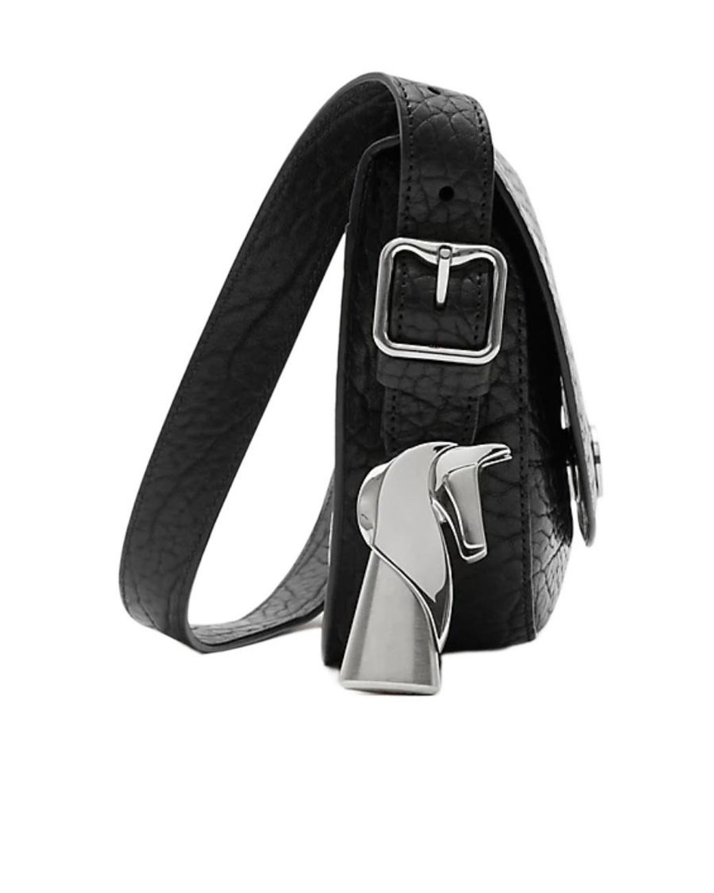 Burberry Black Chess Foldover-Top Satchel Bag