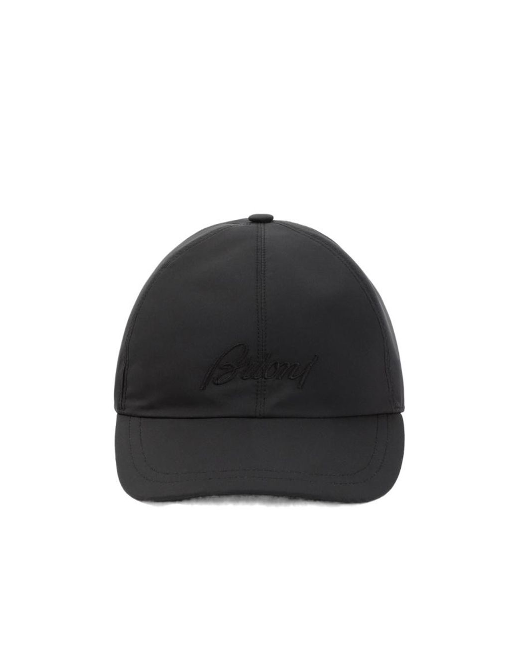 Brioni Black Logo Embroidered Baseball Cap for men
