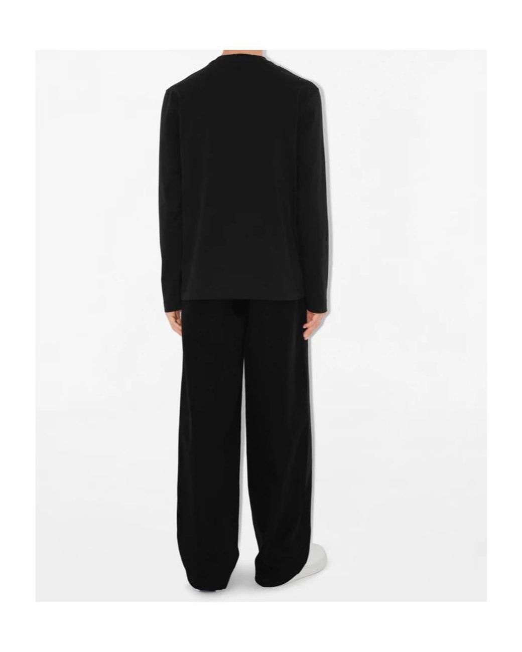 Burberry Black Long Sleeve T-Shirt With Ekd Print for men