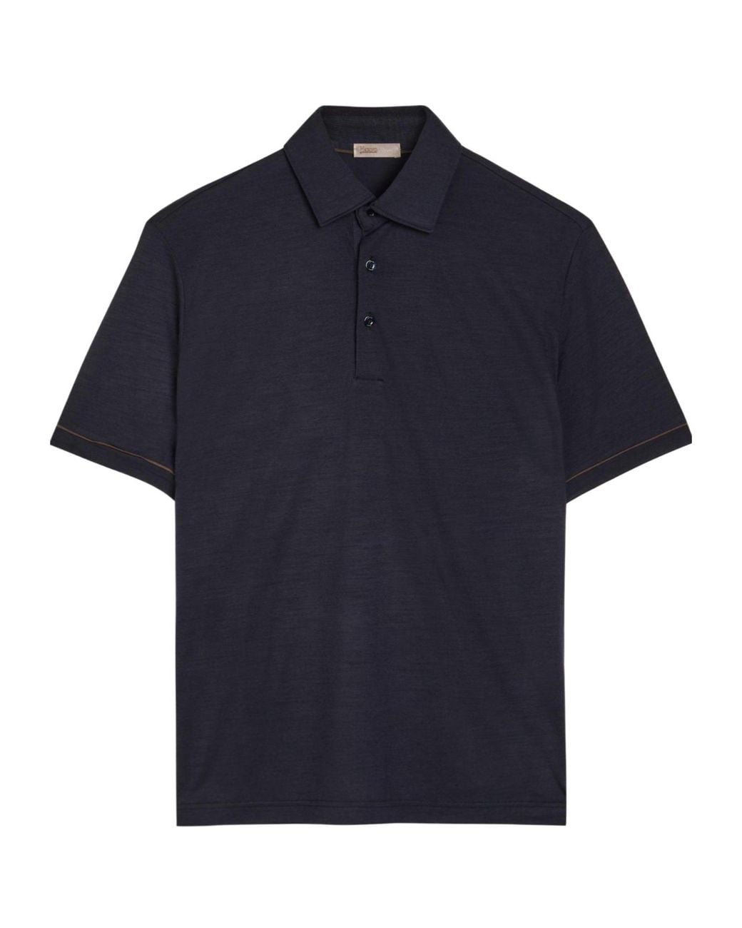 Herno Blue Wool Short-Sleeve Polo Shirt for men