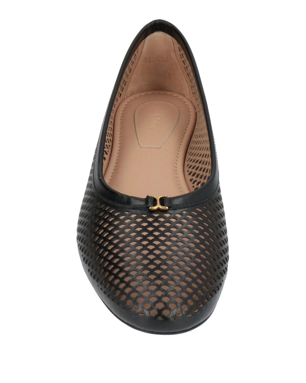 Chloé Black Leather Cut-Out Ballet Flats