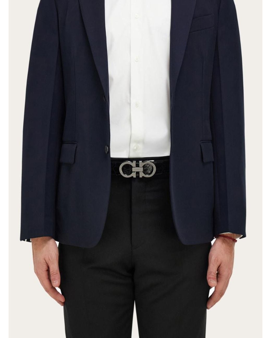 Ferragamo Black Ferragamo Reversible Belt Set for men