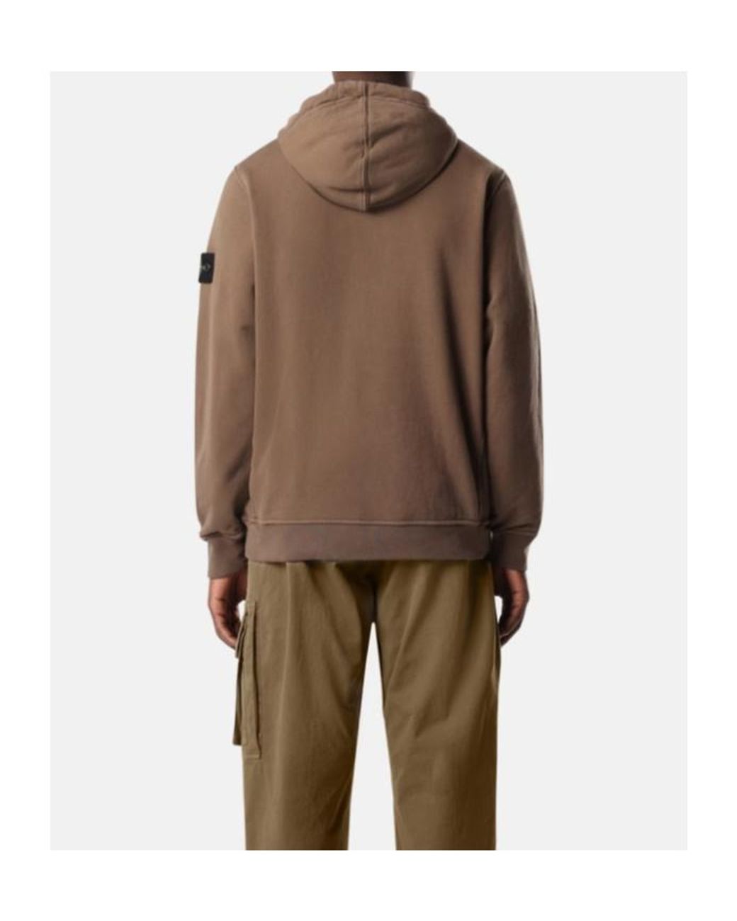 Stone Island Brown Regular-Fit Hooded Sweatshirt With Thumbhole Cuffs for men