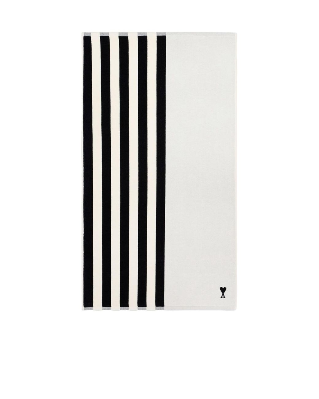 AMI White Ami Logo Detailed Striped Towel for men