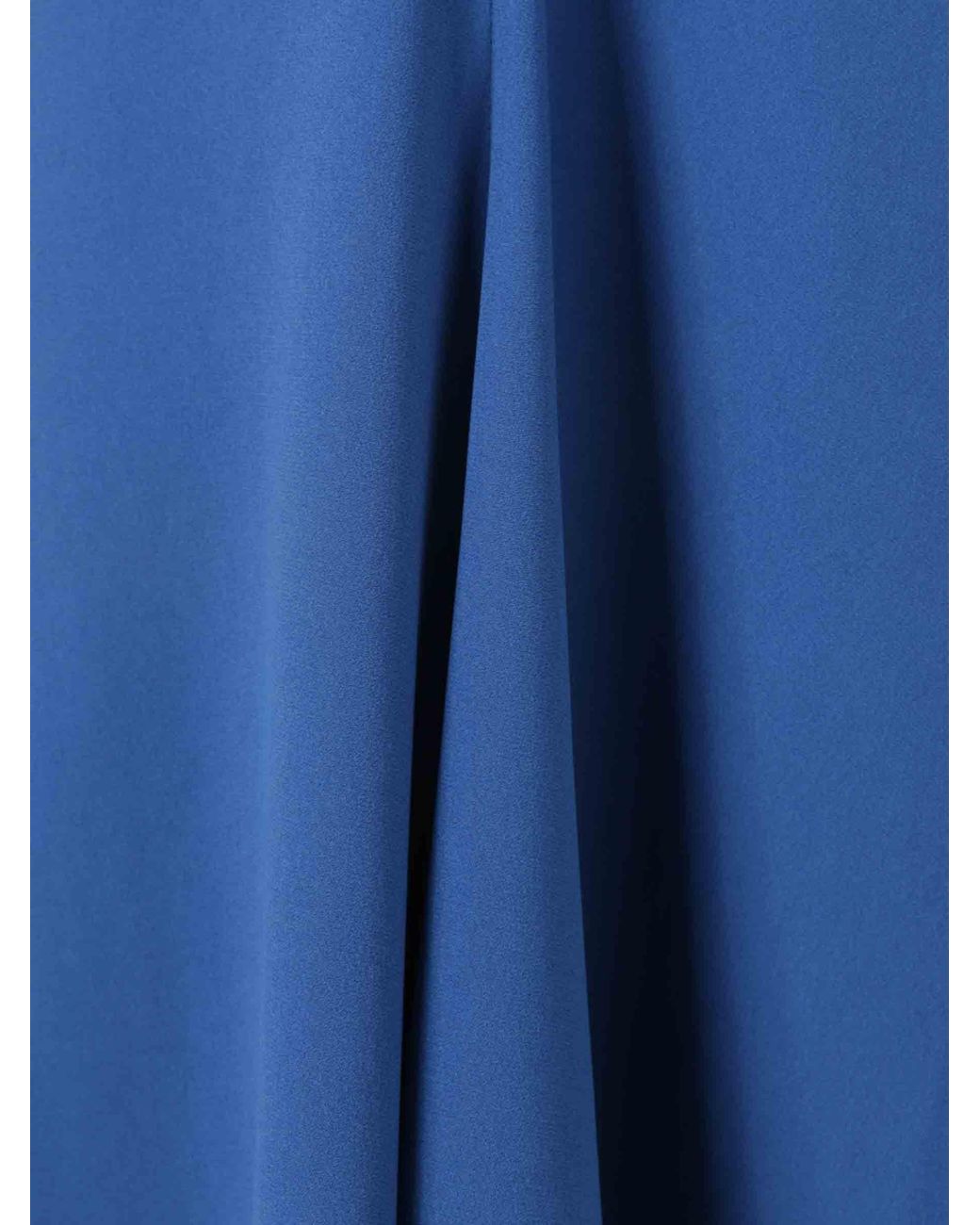 Victoria Beckham Blue V-Neck Asymmetric Midi Dress
