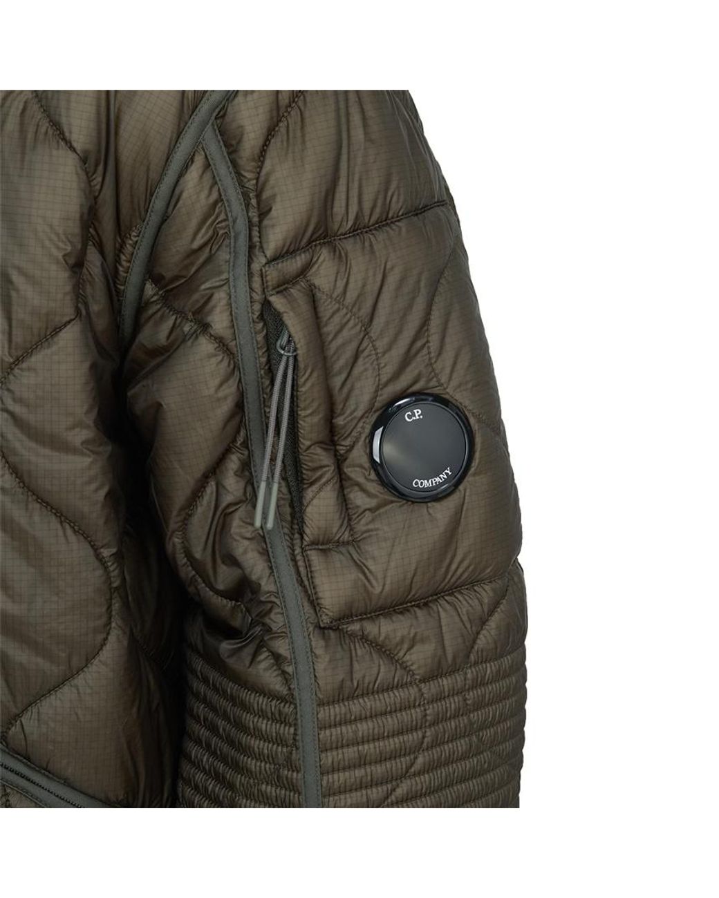 C P Company Green Liner Padded Bomber Jacket for men
