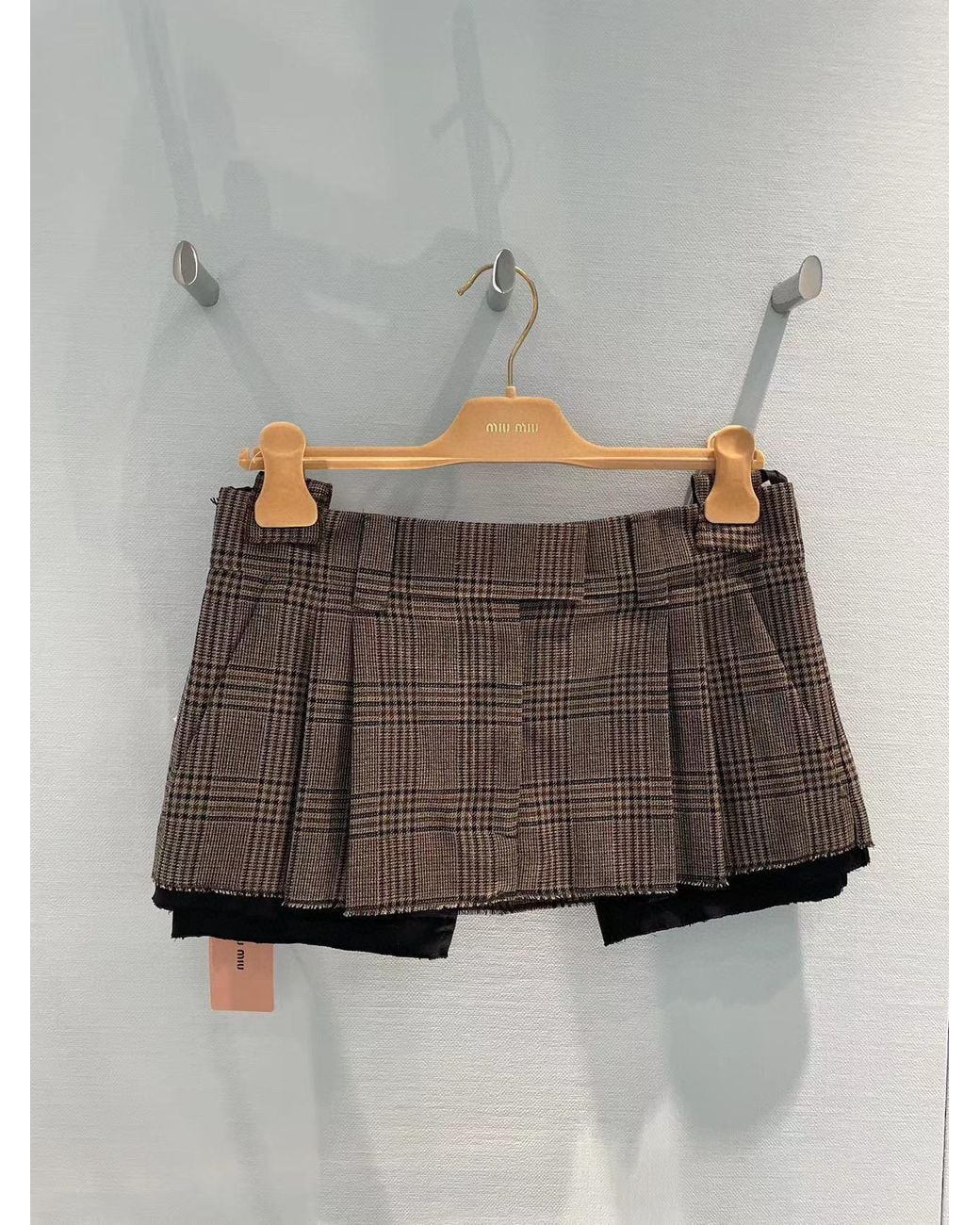 Miu Miu Brown Prince Of Wales Skirt