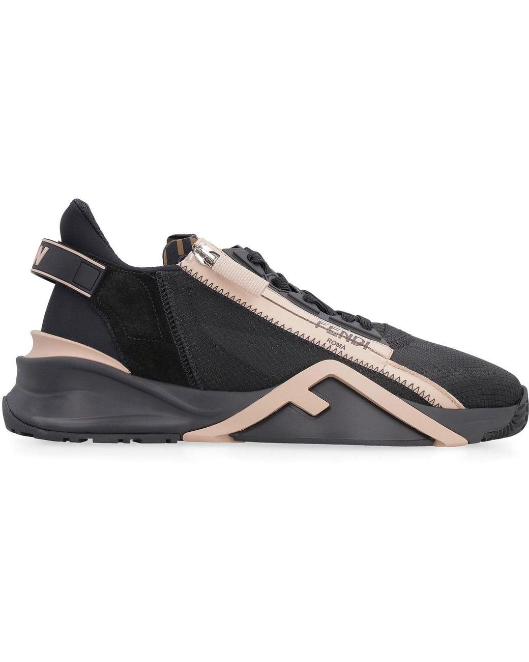 Fendi Black Flow Lace-Up Sneakers