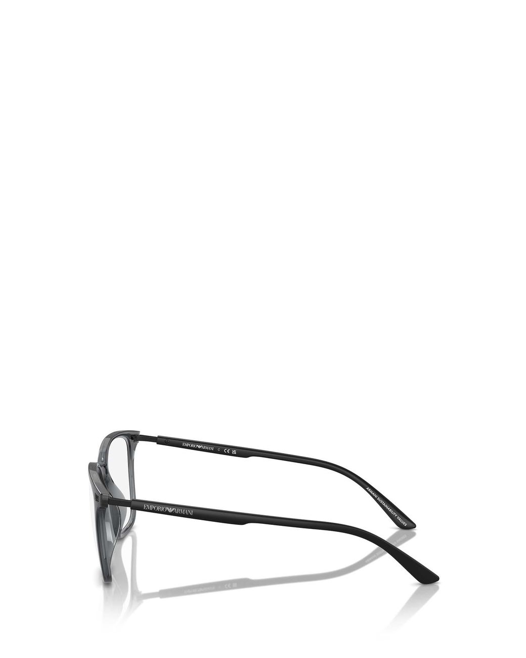 Emporio Armani Metallic Square Frame Glasses for men