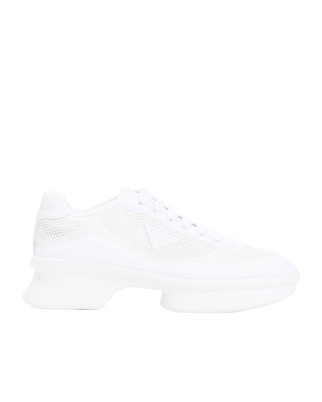 Prada White Mesh Sneakers Textile