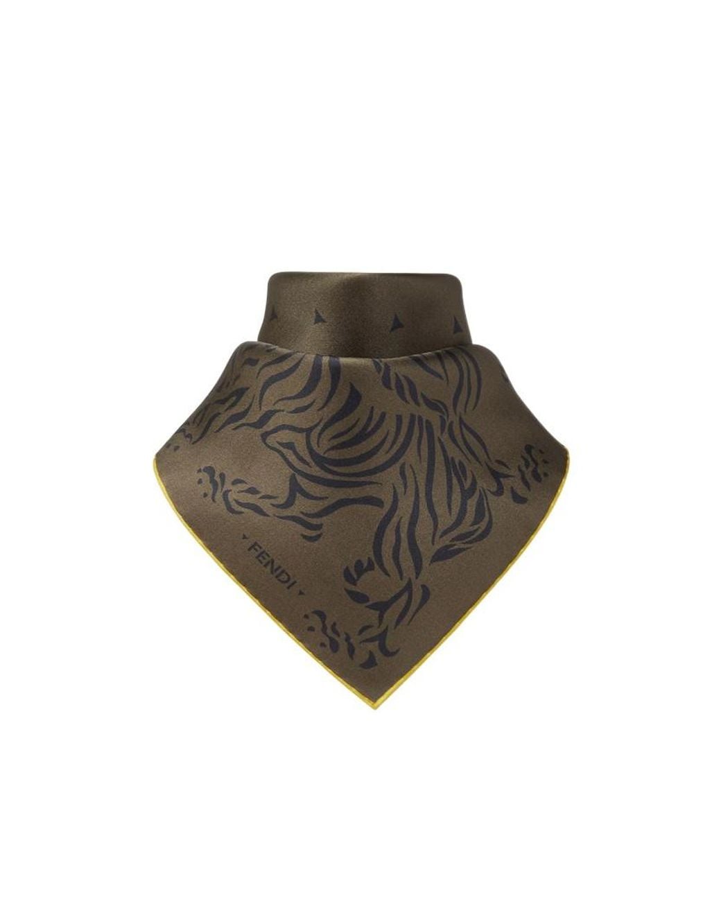 Fendi Multicolor Tiger-Print Silk Scarf for men
