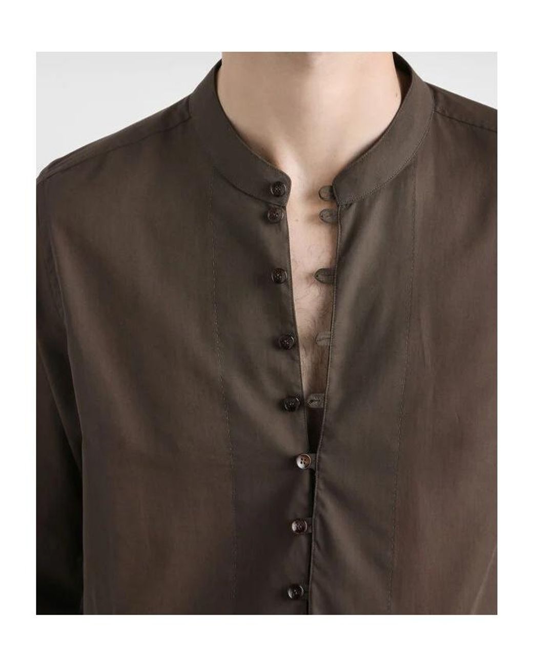 Dolce & Gabbana Brown Mandarin Shirt for men
