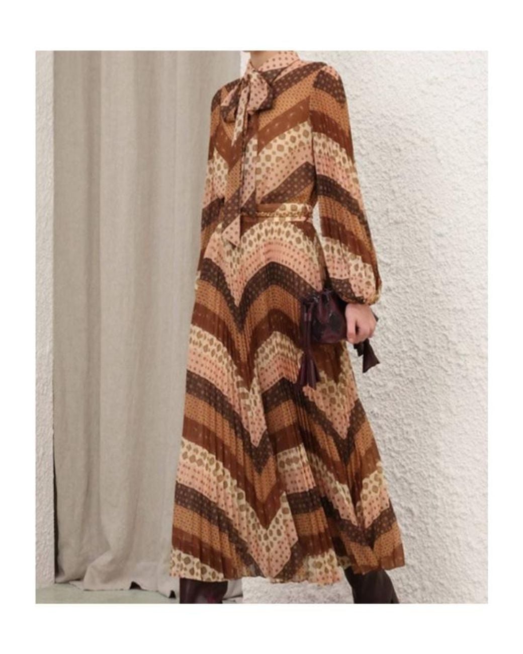 Zimmermann Brown Sunray Collard Shirt
