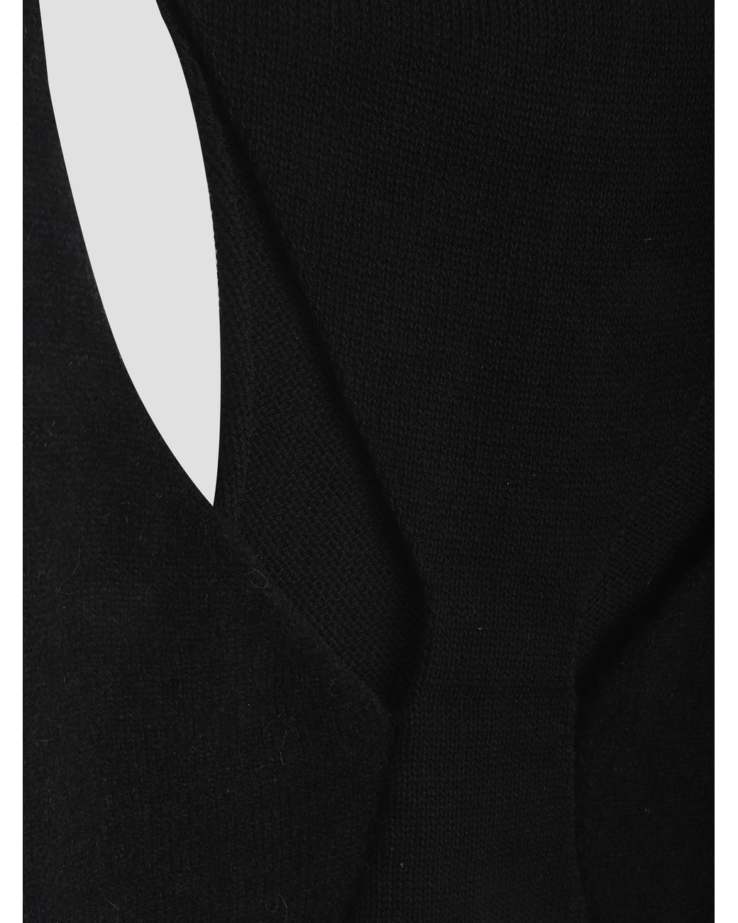 Rick Owens Black Round Neck Sleeveless Vest
