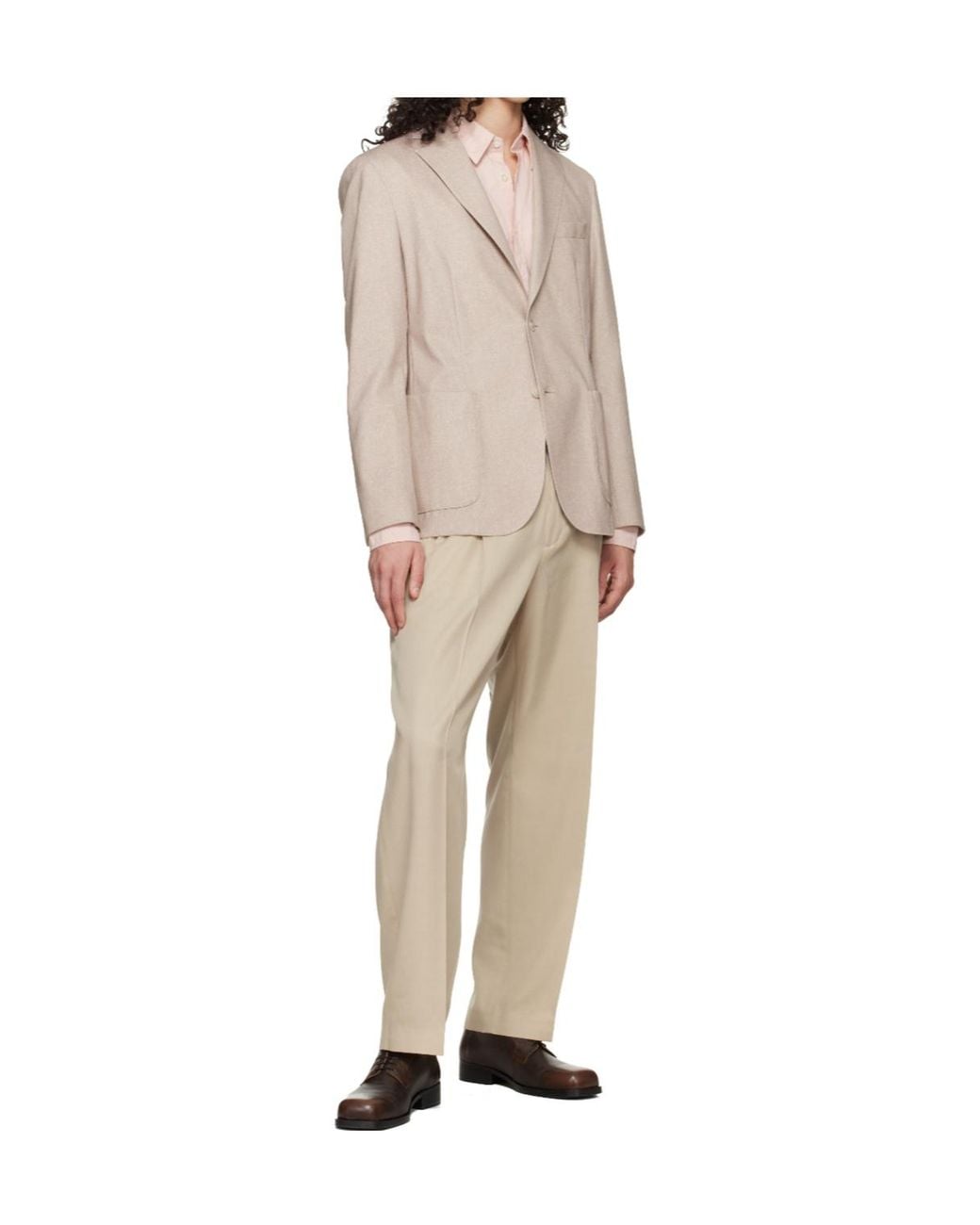 Boss Natural Single-Breasted Suit Jacket for men