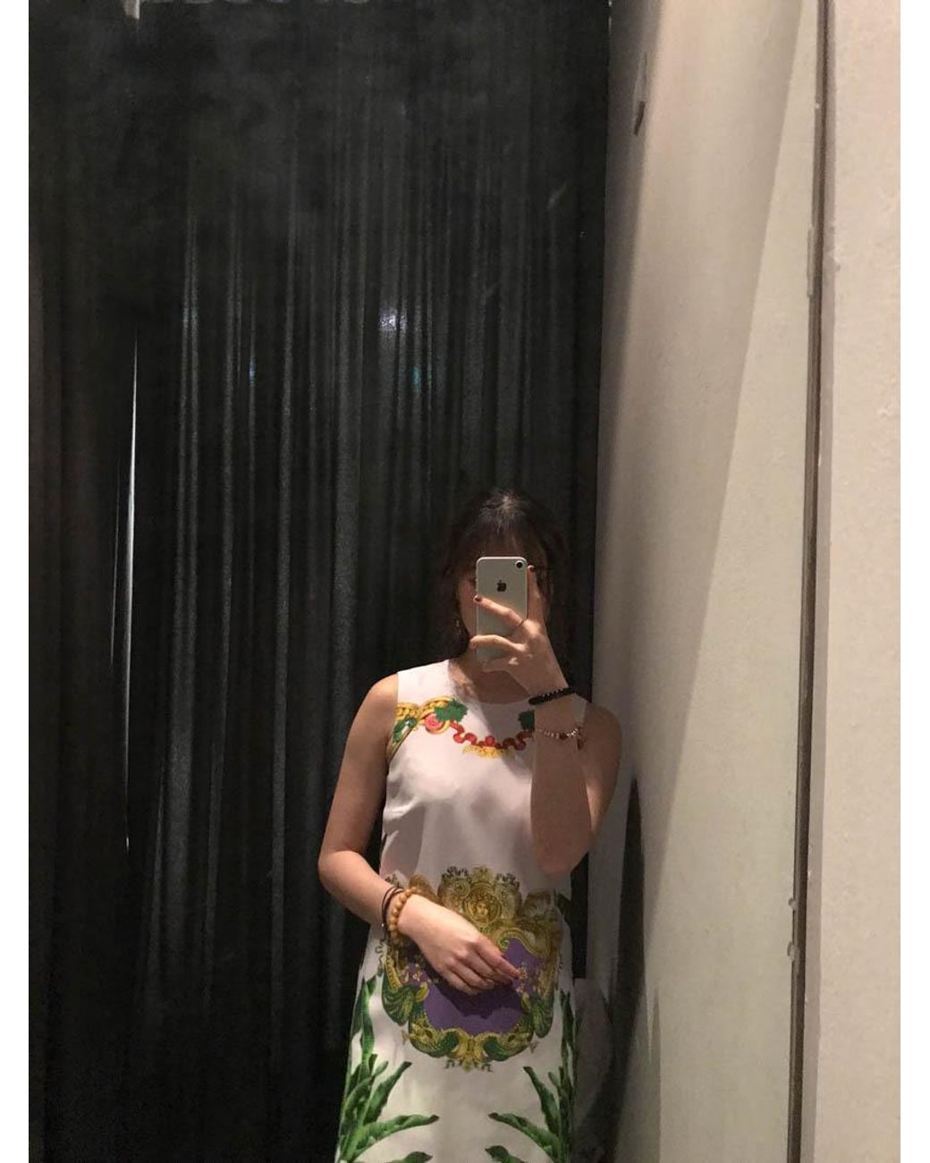 Versace White Iconic Printed Dress