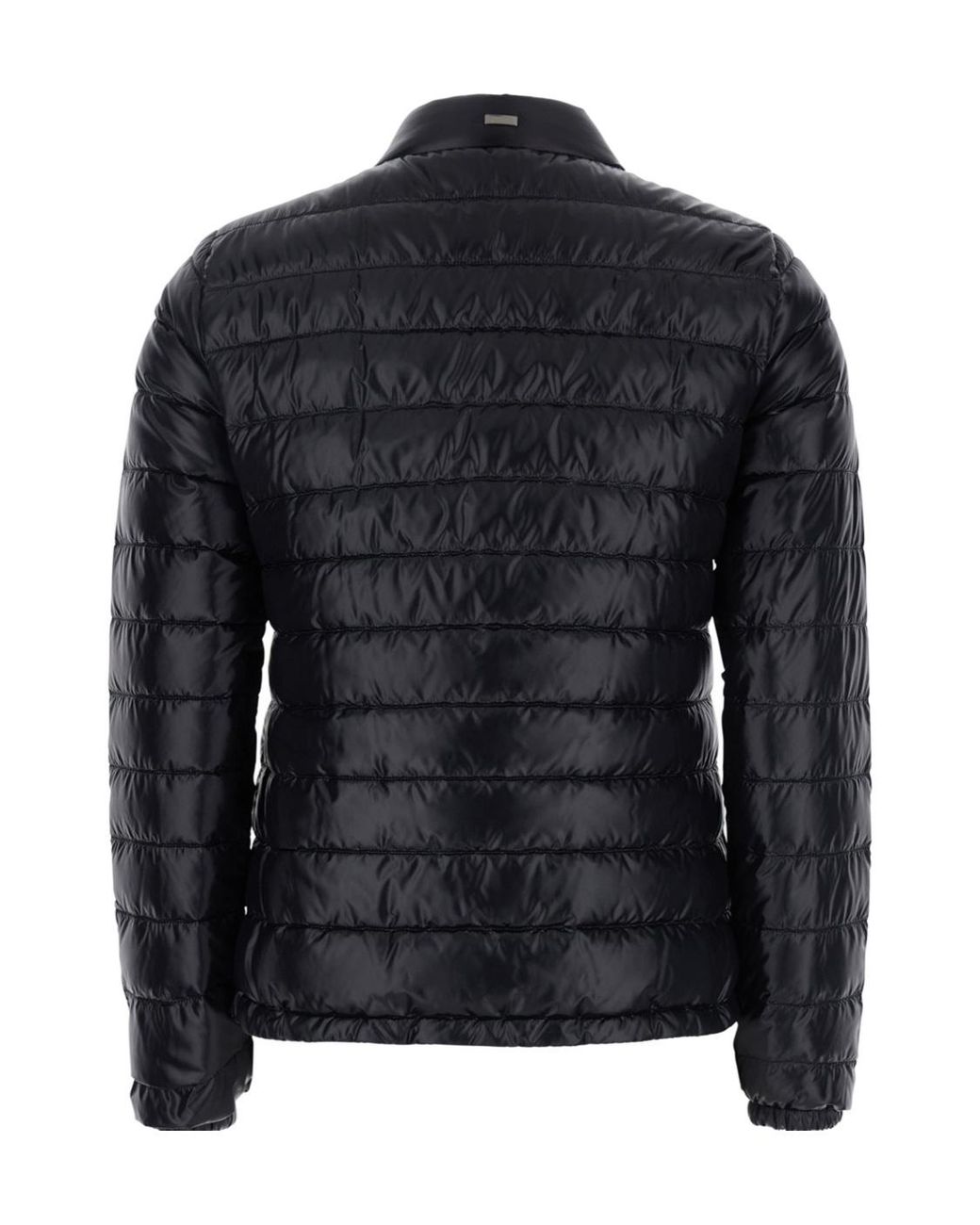 Herno Black Quilted Down Jacket With Raised Collar