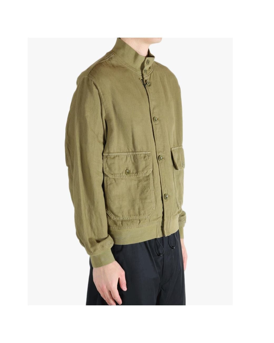 C P Company Green Lino Utility Jacket for men