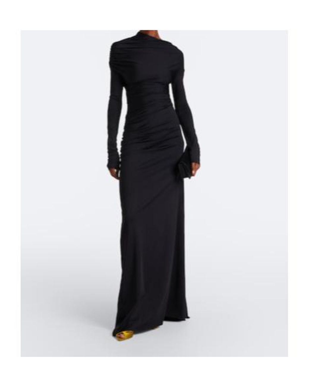 Victoria Beckham Black Draped Jersey Gown