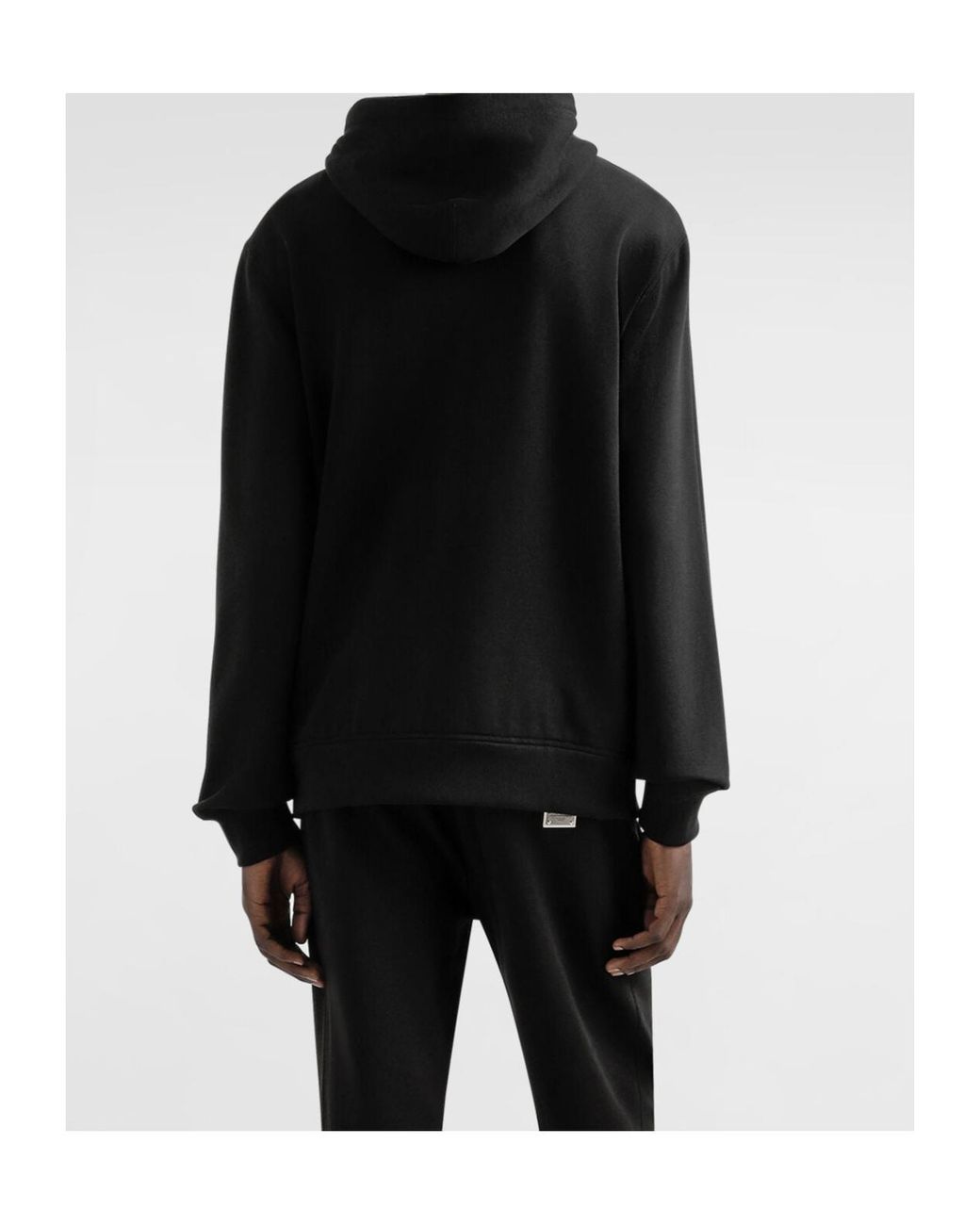Dolce & Gabbana Black Logo-Plaque Hoodie