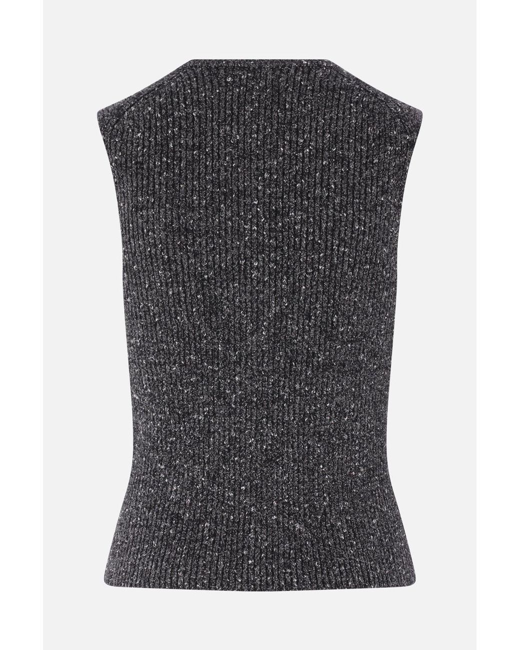 J.W. Anderson Black Ribbed-Knit Zip-Up Vest
