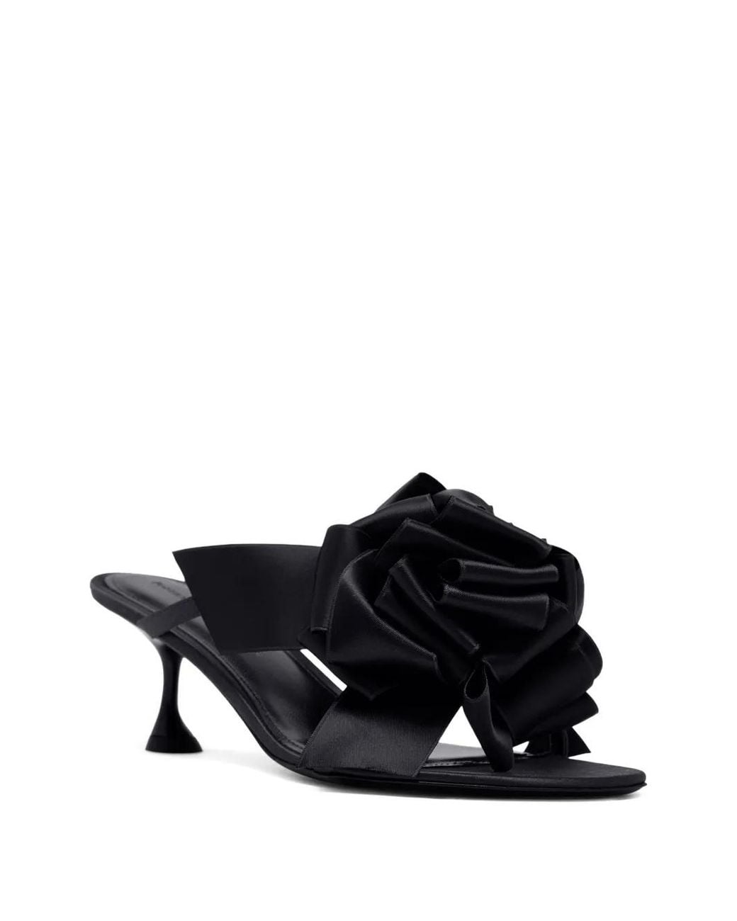 Proenza Schouler Black 60Mm Rose-Embellishment Heeled Sandals