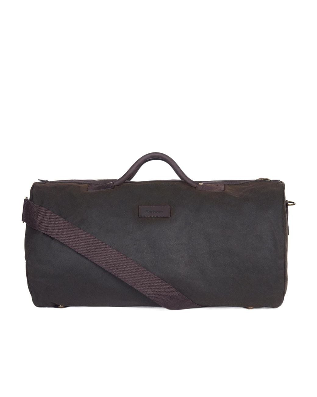 Barbour Black Waxed Cotton Duffle Bag for men