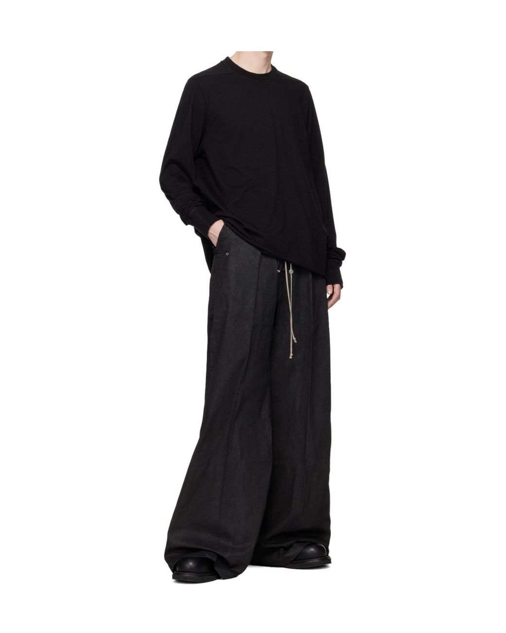 Rick Owens Black Temple Crew Neck Sweatshirt for men