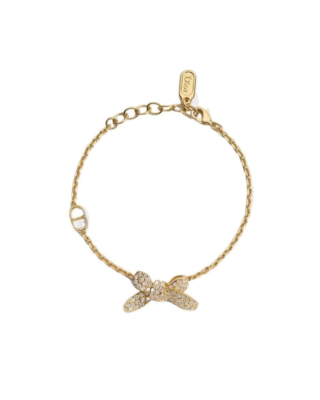Dior Metallic Delicate Bow Bracelet