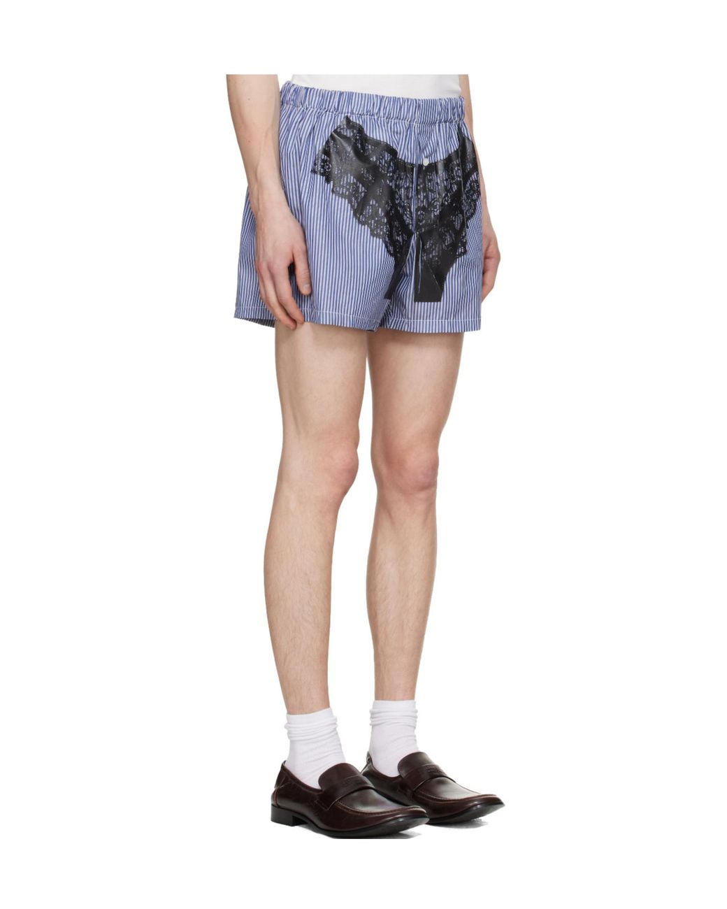 VAQUERA Blue Trompe Loeil Print Shorts for men