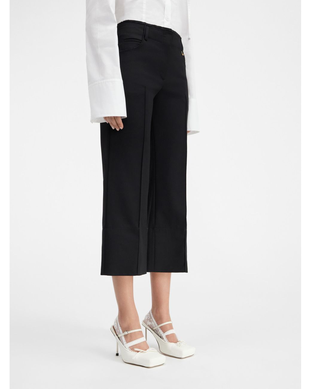 Jacquemus Black Le Pantalon Mid-Rise Cropped Trousers