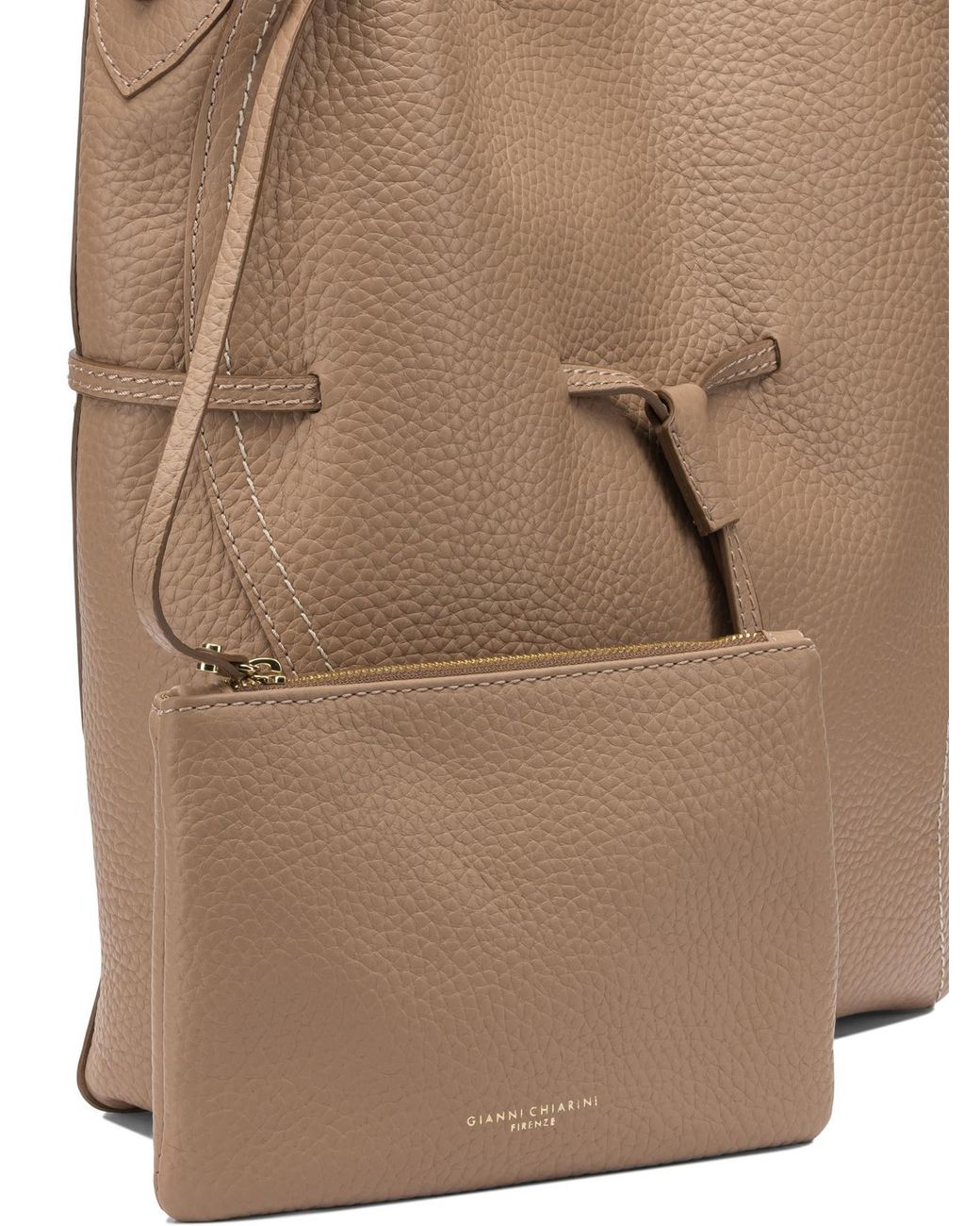 Gianni Chiarini White Drawstring Shoulder Bag