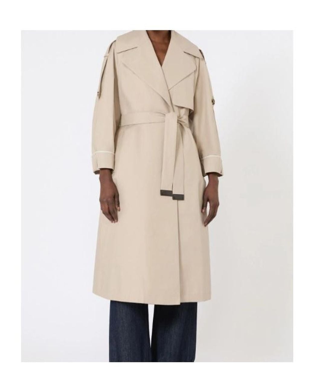 Max Mara Natural The Cube Mtcutrench Belted Trench Coat