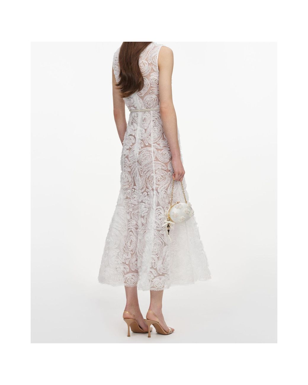 Self-Portrait Multicolor Tulle Lace Midi Dress