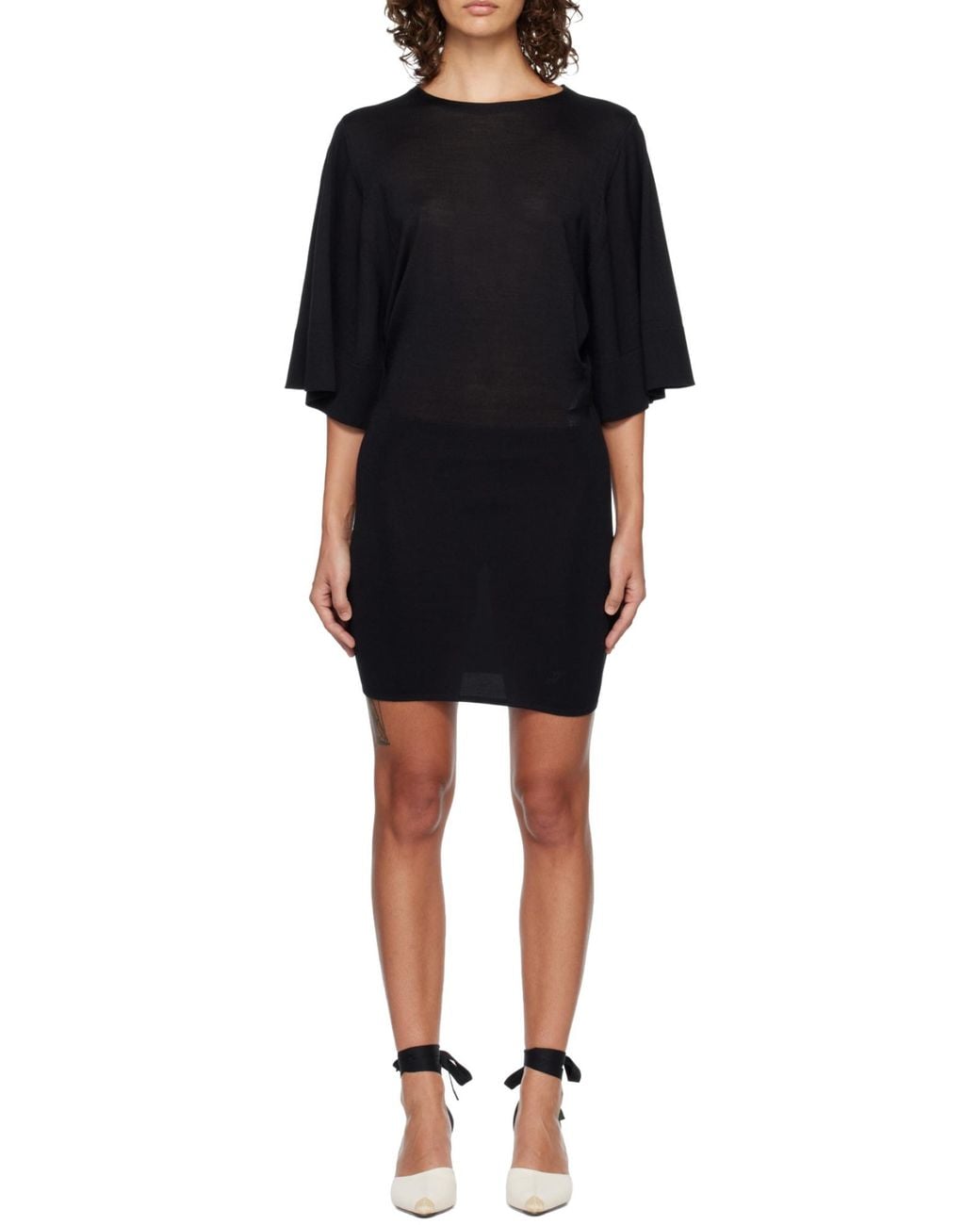 Jacquemus Black Short-Sleeve Mini Dress