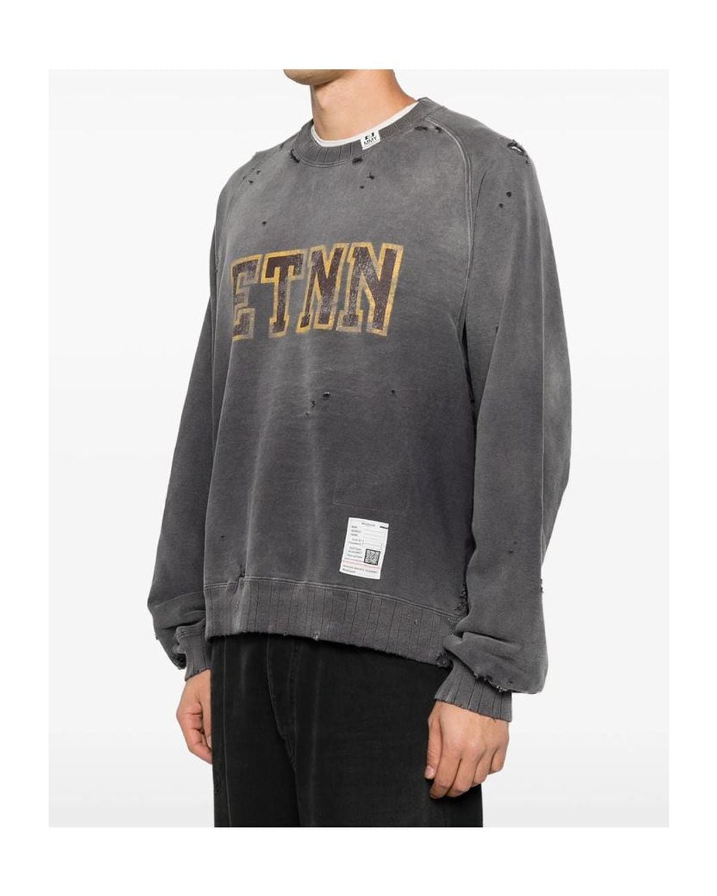 Maison Mihara Yasuhiro Gray Long-Sleeve Crew-Neck Sweatshirt for men