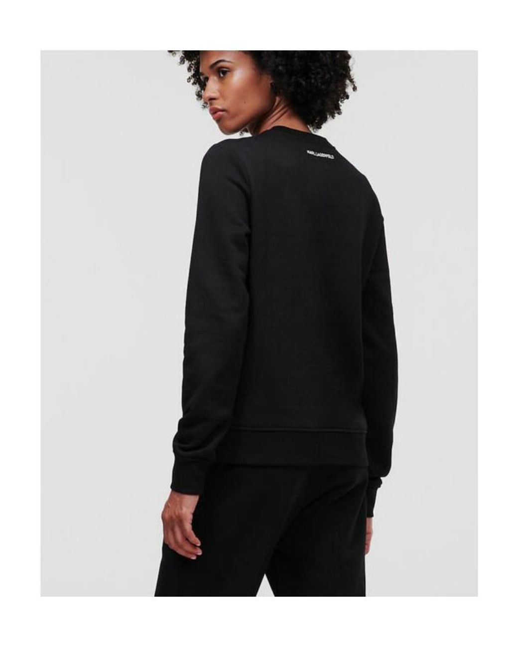 Karl Lagerfeld Black Ikonik 2.0 Crewneck Sweatshirt