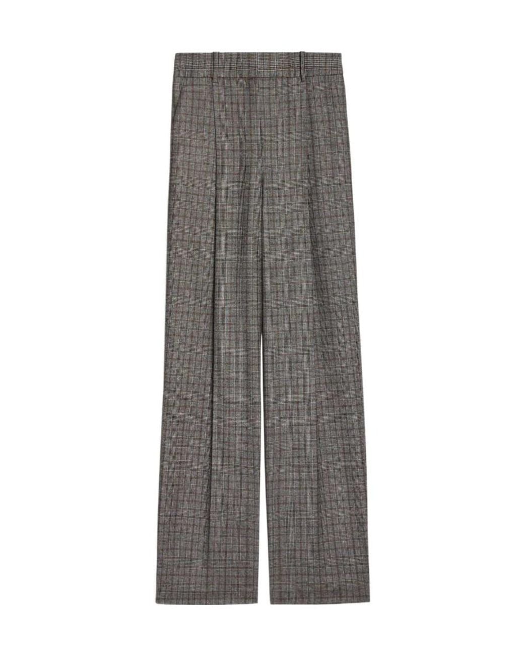 Theory Gray Checked Tailored Trousers