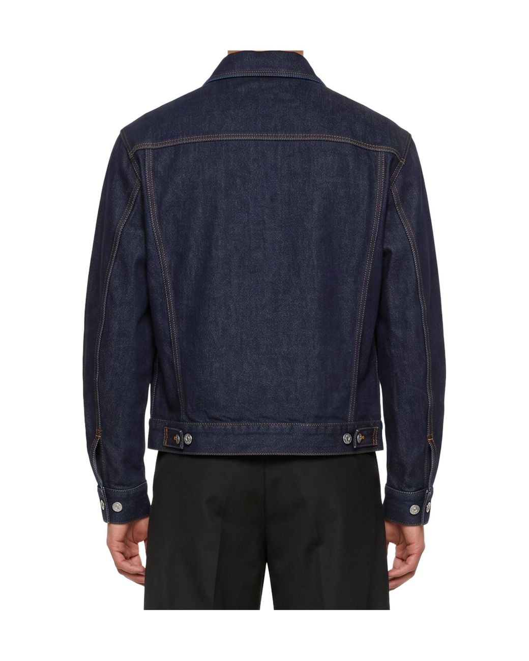 Dries Van Noten Blue Long-Sleeve Denim Jacket for men