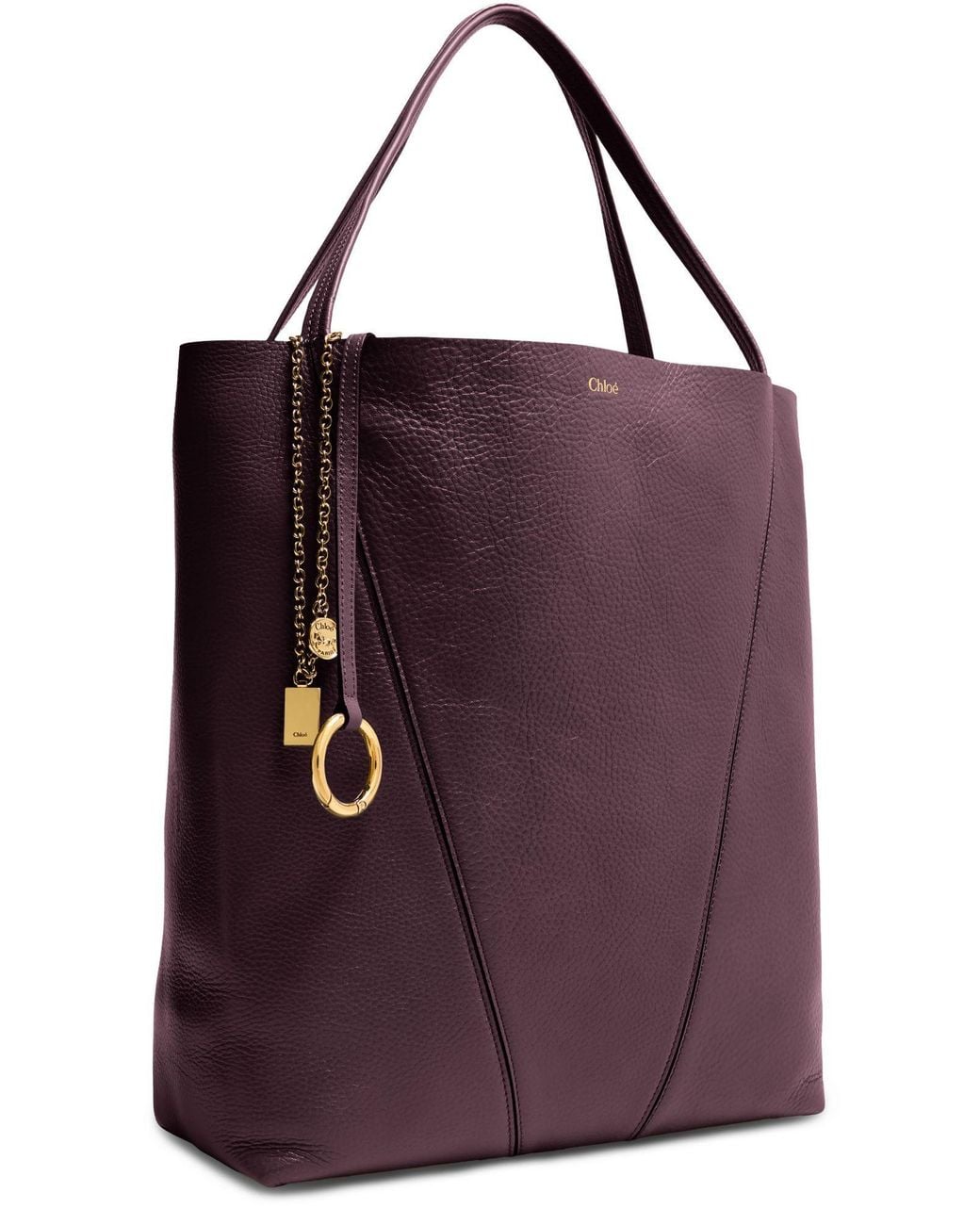 Chloé Purple Spin Grain Leather Tote Bag
