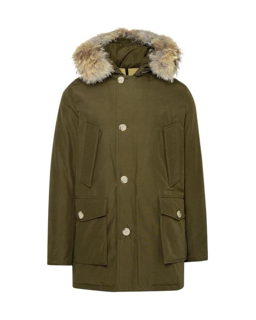 Woolrich Green Arctic Hooded Padded Parka for men