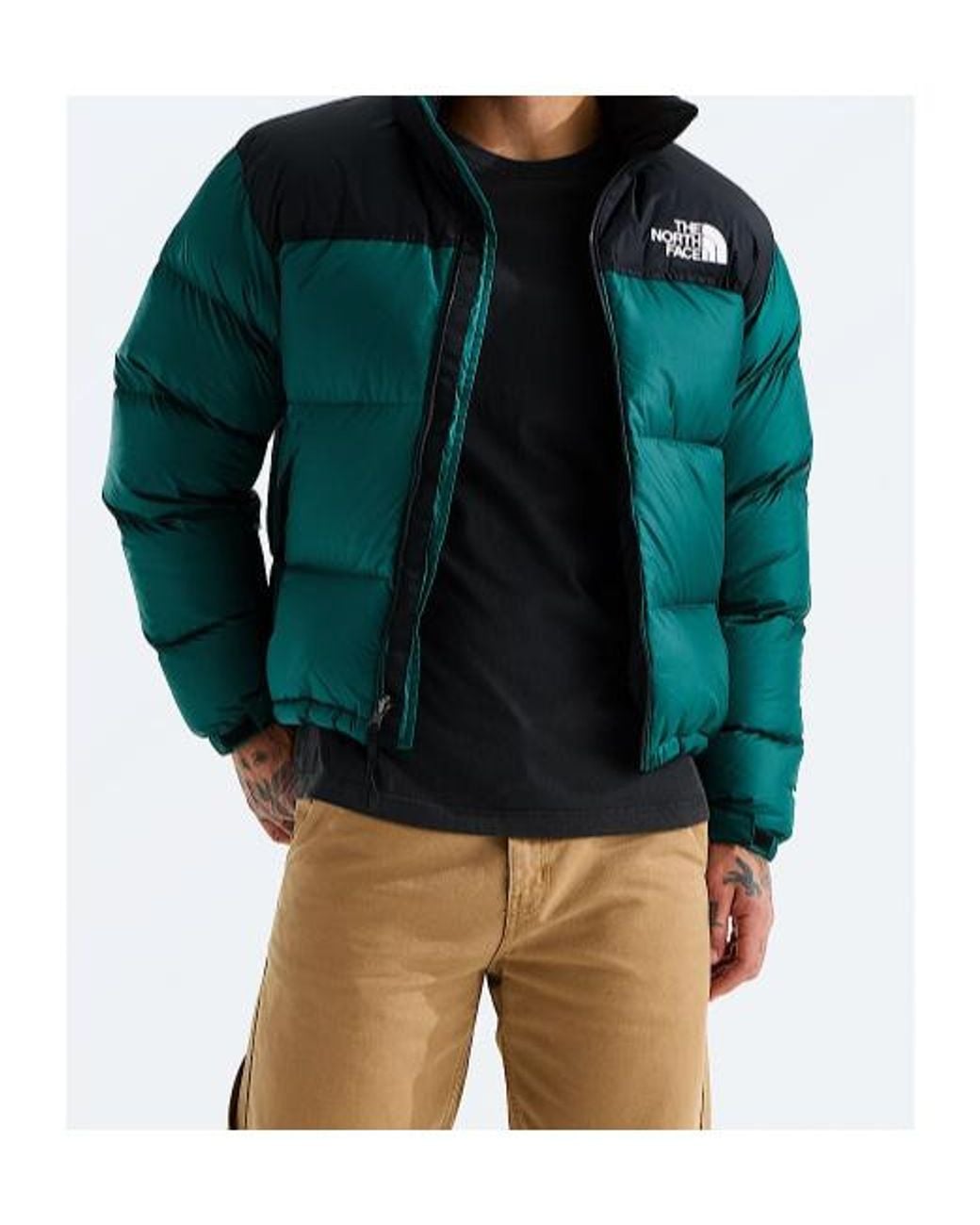 The North Face Green Colorblock Puffer Down Jacket for men