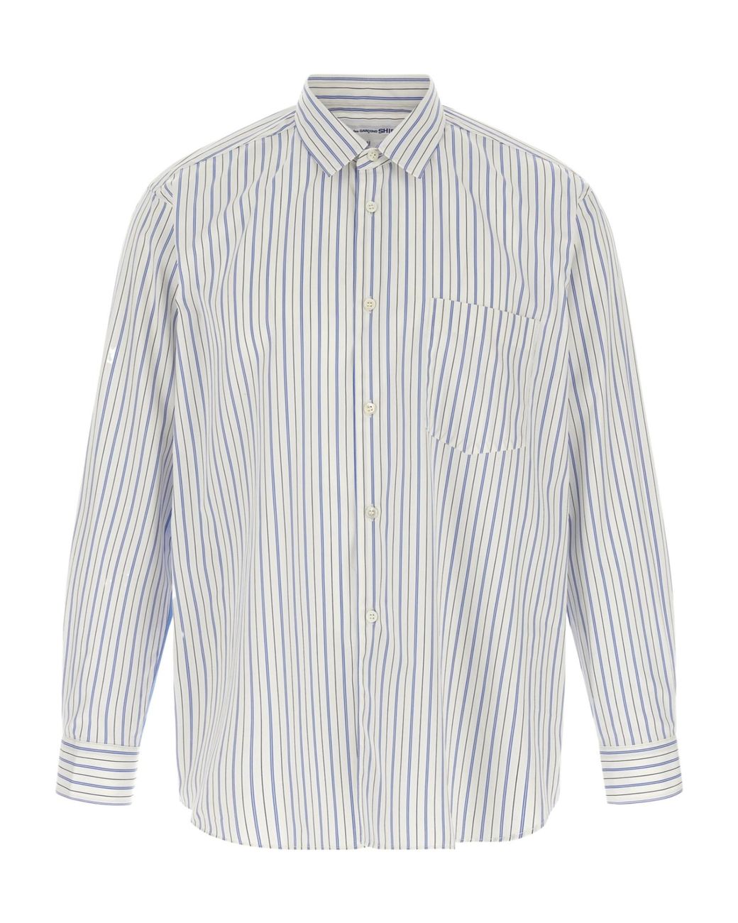 Comme des Garçons White Striped Panelled Shirt for men