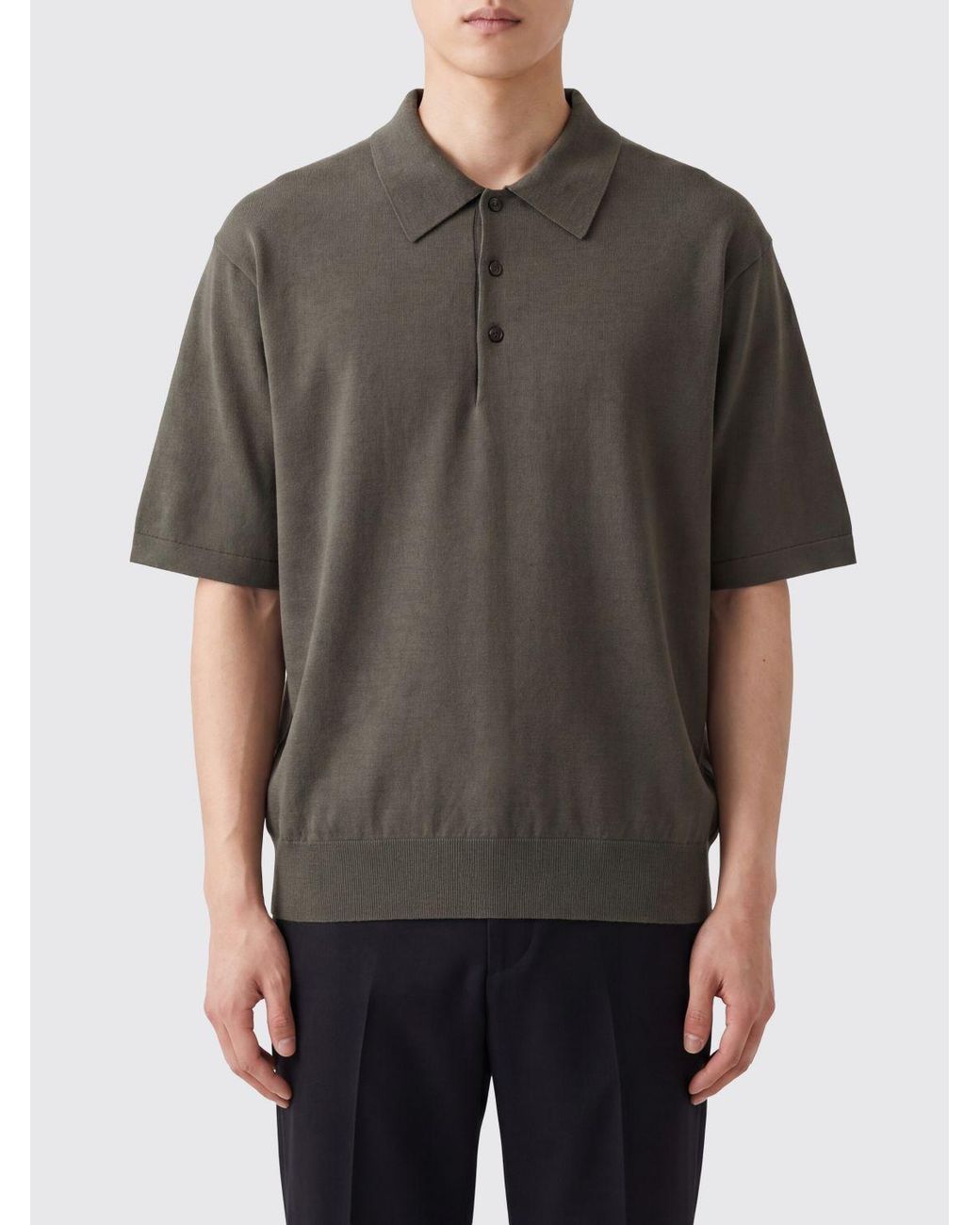 Auralee Green 'Giza' Polo Shirt With Buttons for men