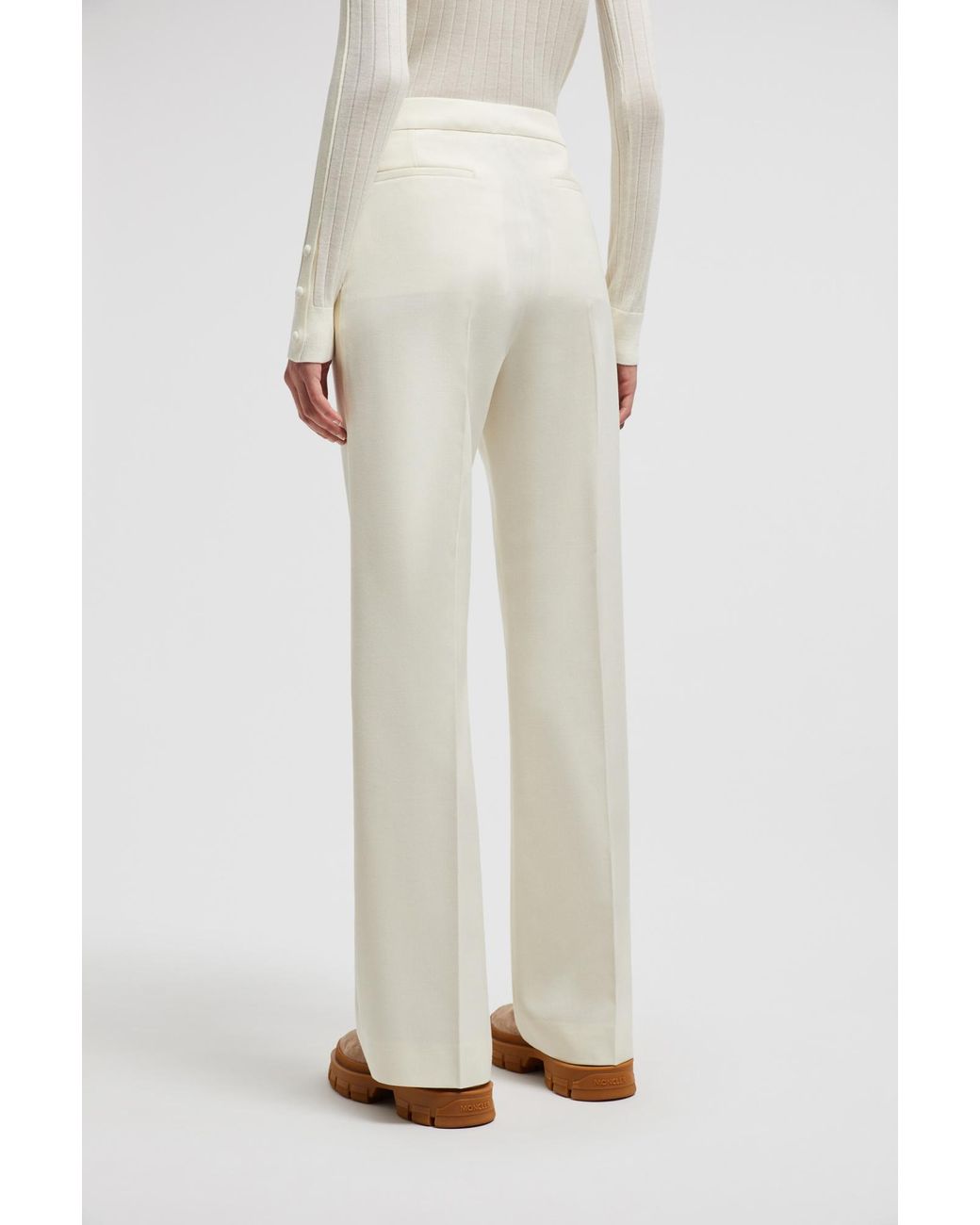 Moncler White Gabardine Trousers