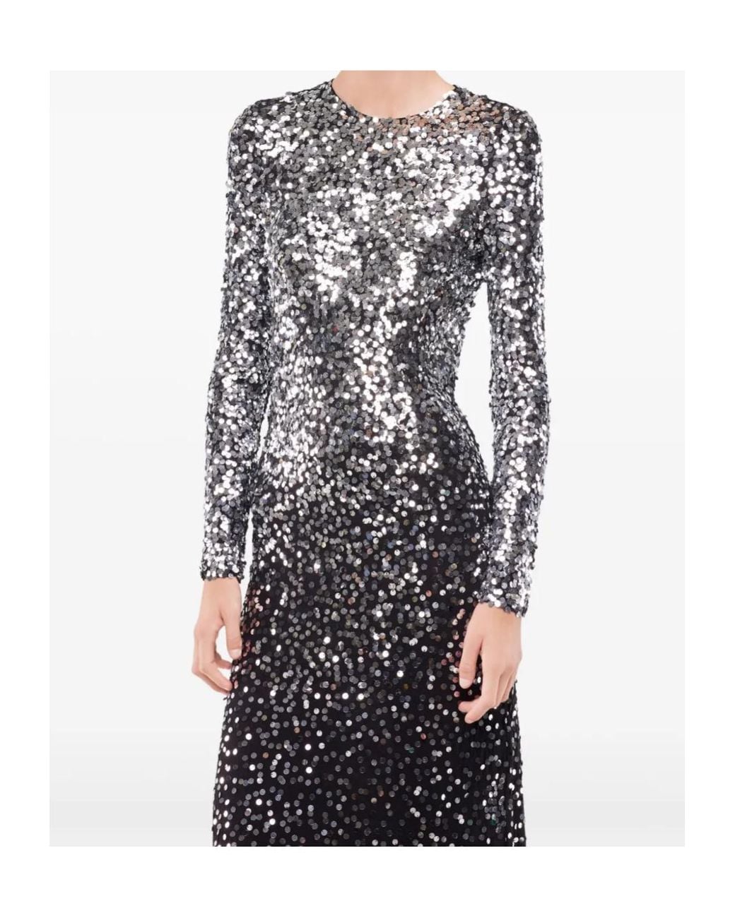 Rabanne Black Jersey Second-Skin Sequin Embellished Long Dress