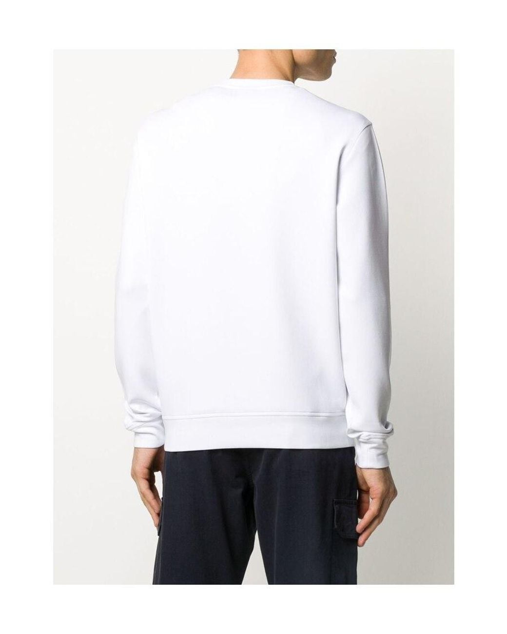Emporio Armani White Logo Patch Sports Sweatshirt for men