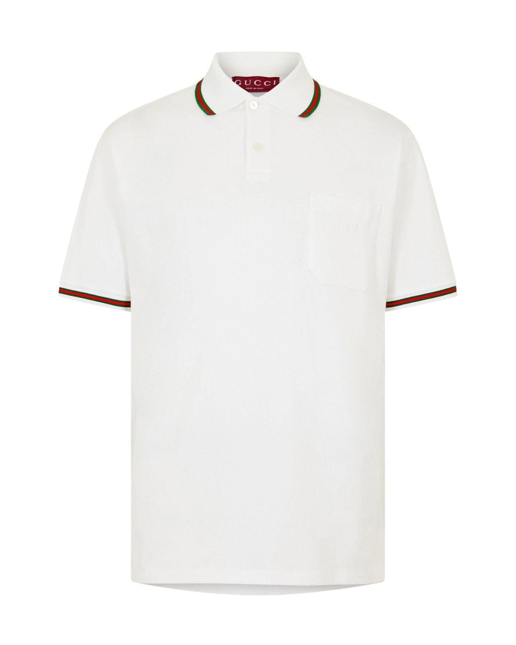 Gucci White Short-Sleeve Polo Shirt for men